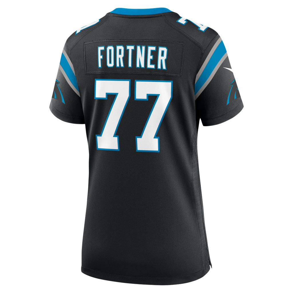 Women's Nike Carolina Panthers Luke Fortner Black Team Game NFL Jersey