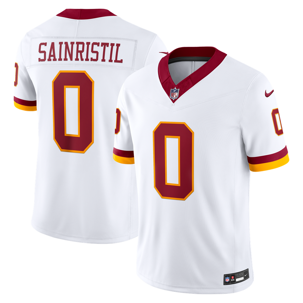 Men's Nike Washington Commanders Mike Sainristil White Vapor F.U.S.E. Stitched Limited NFL Jersey