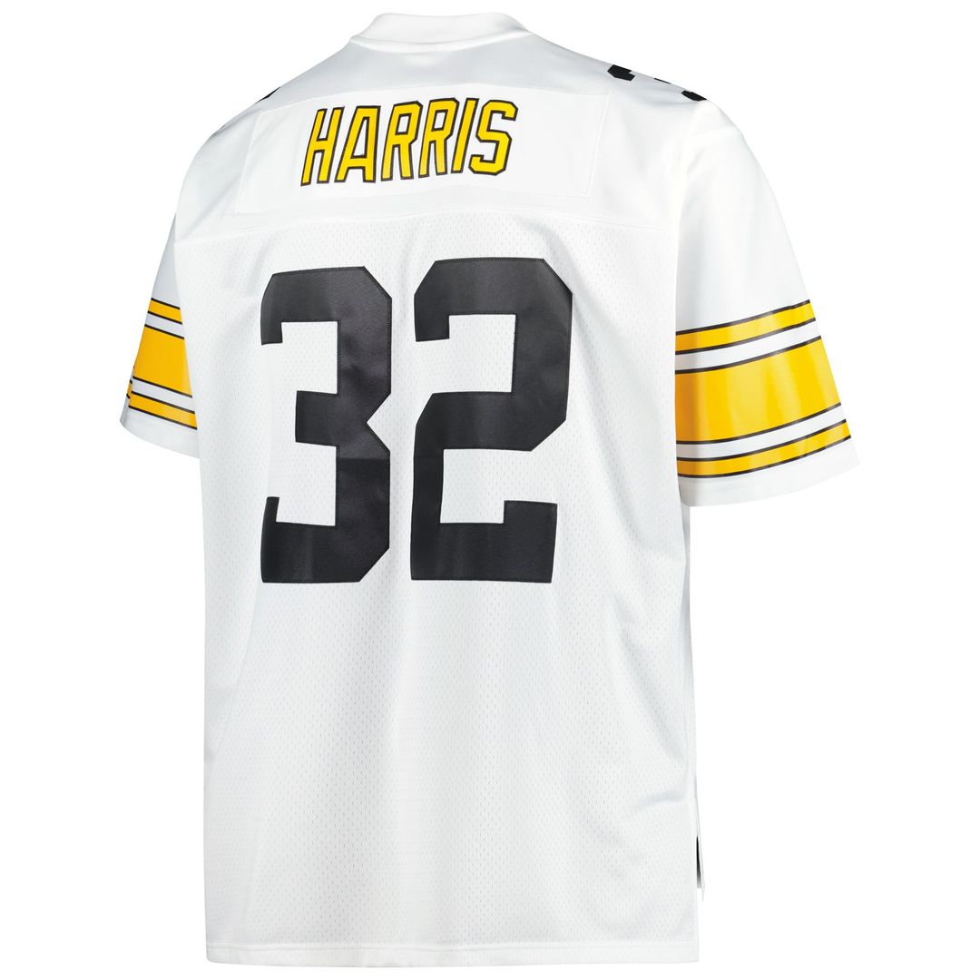 Men's Big & Tall Mitchell & Ness Pittsburgh Steelers Franco Harris White 1976 Retired Player Replica NFL Jersey