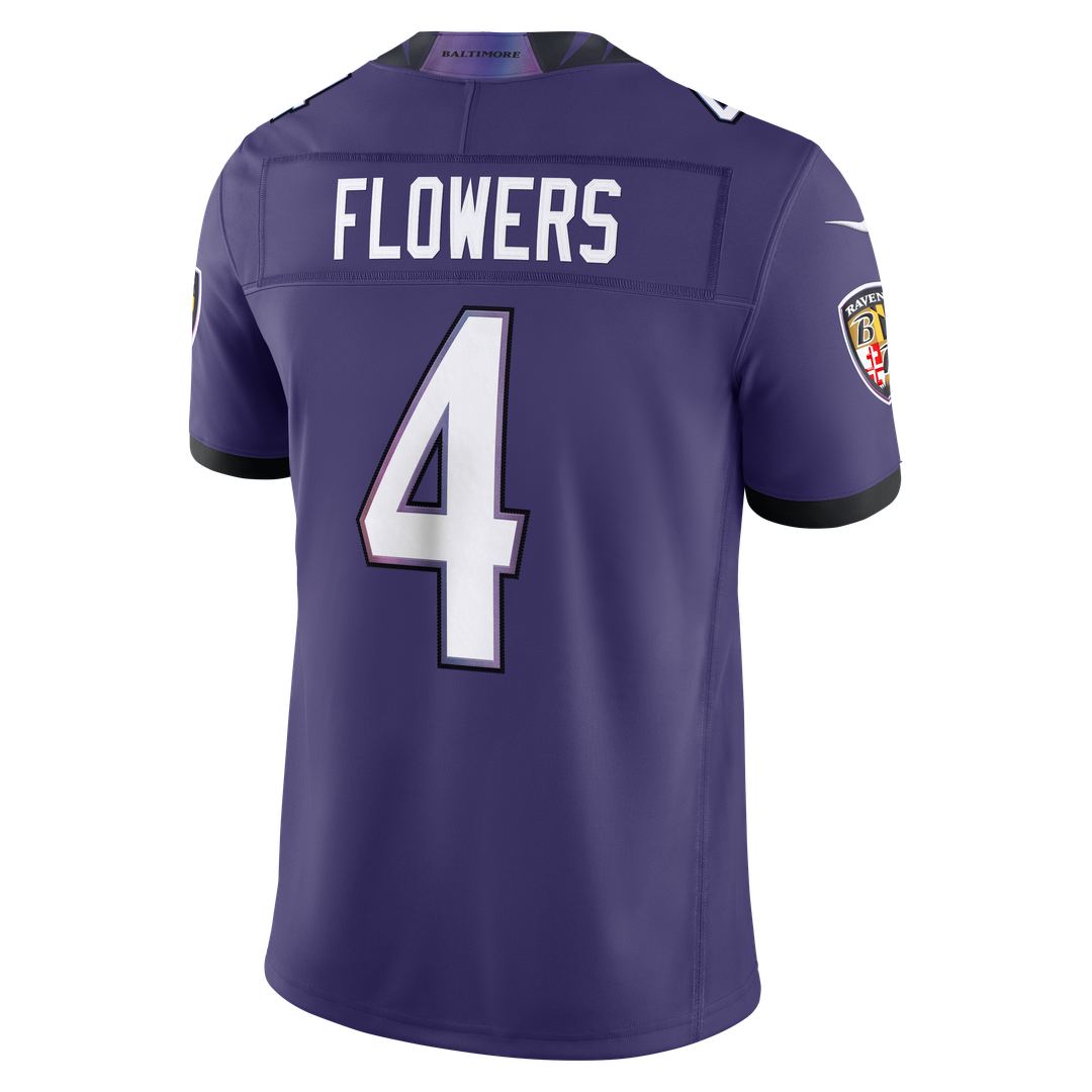 Men's Nike Baltimore Ravens Zay Flowers Purple Vapor F.U.S.E. Stitched Limited NFL Jersey