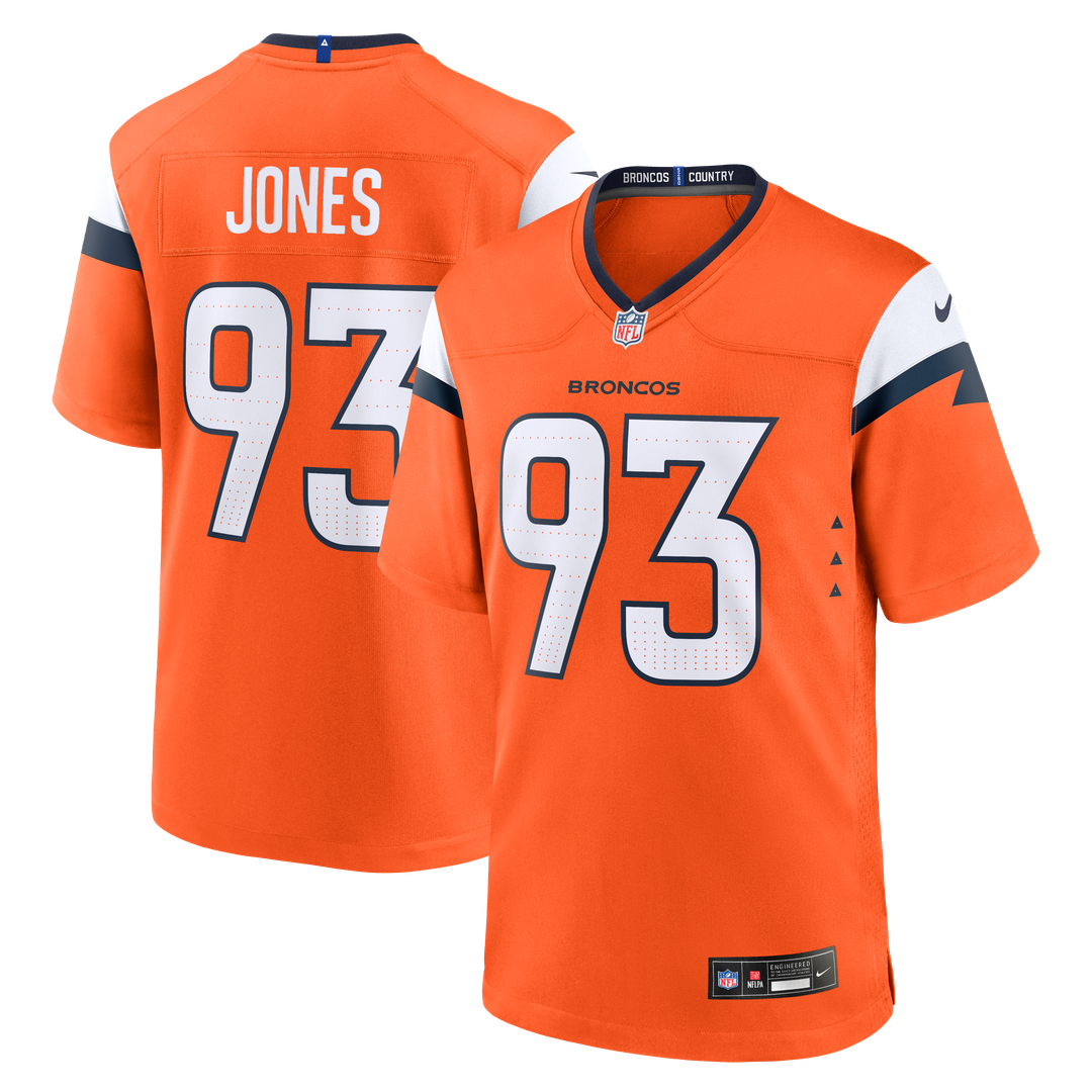 Men's Nike Denver Broncos D.J. Jones Orange Team Game NFL Jersey