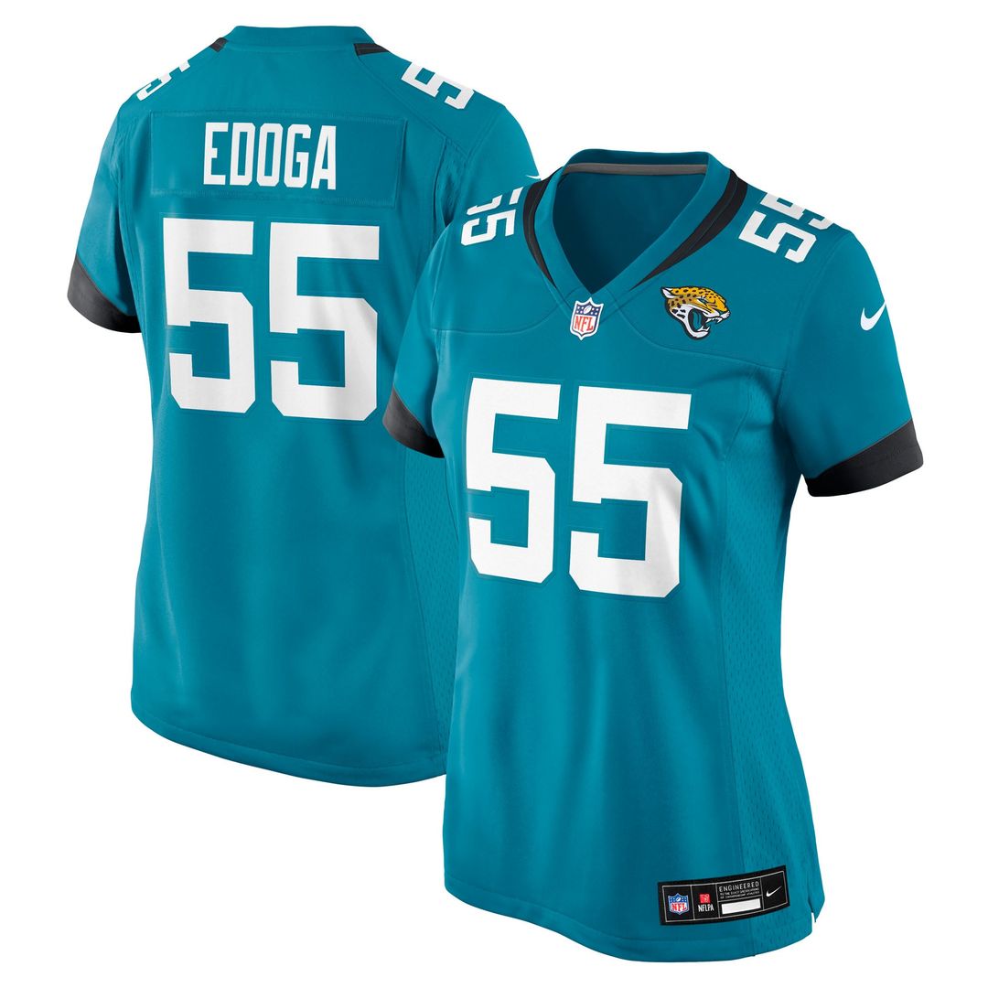 Women's Nike Jacksonville Jaguars Chuma Edoga Teal Team Game NFL Jersey