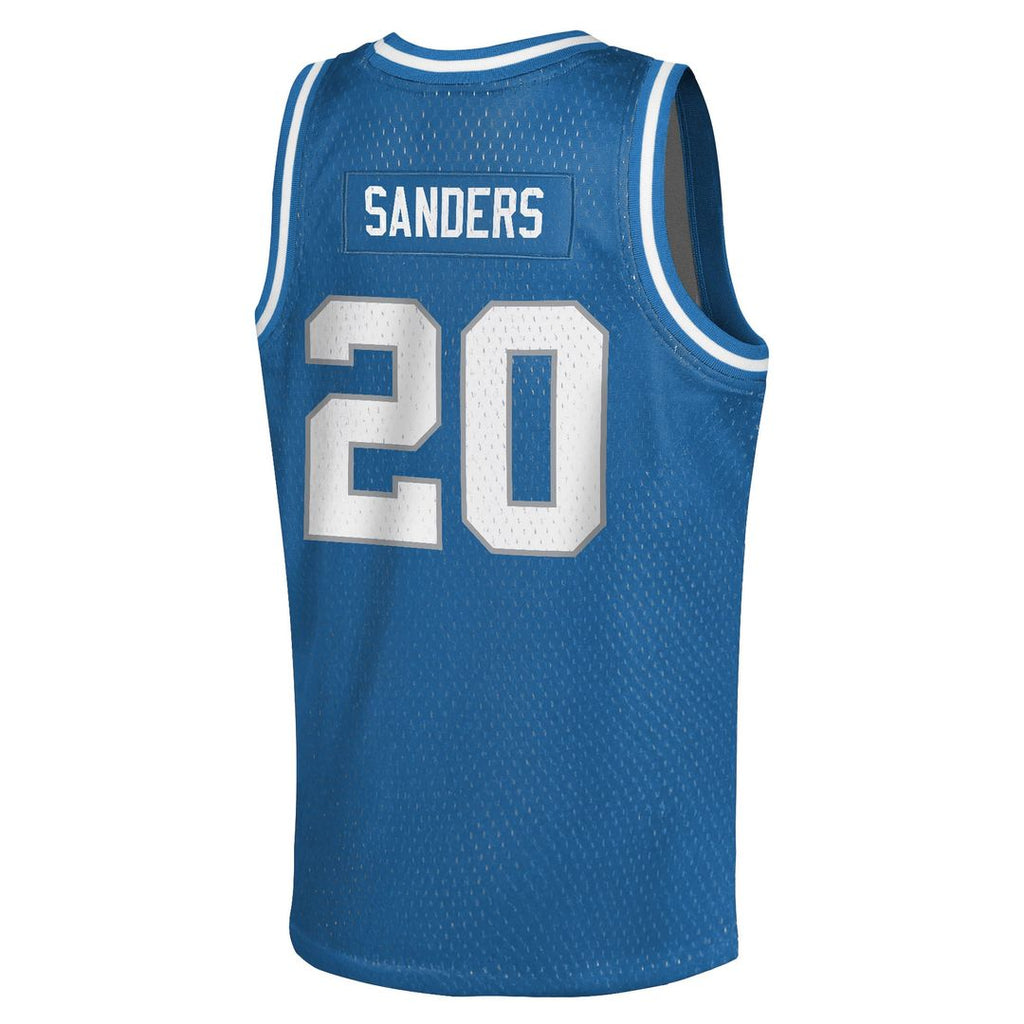 Youth Mitchell & Ness Detroit Lions Barry Sanders Blue Retired Player NFL Basketball Fashion NFL Jersey
