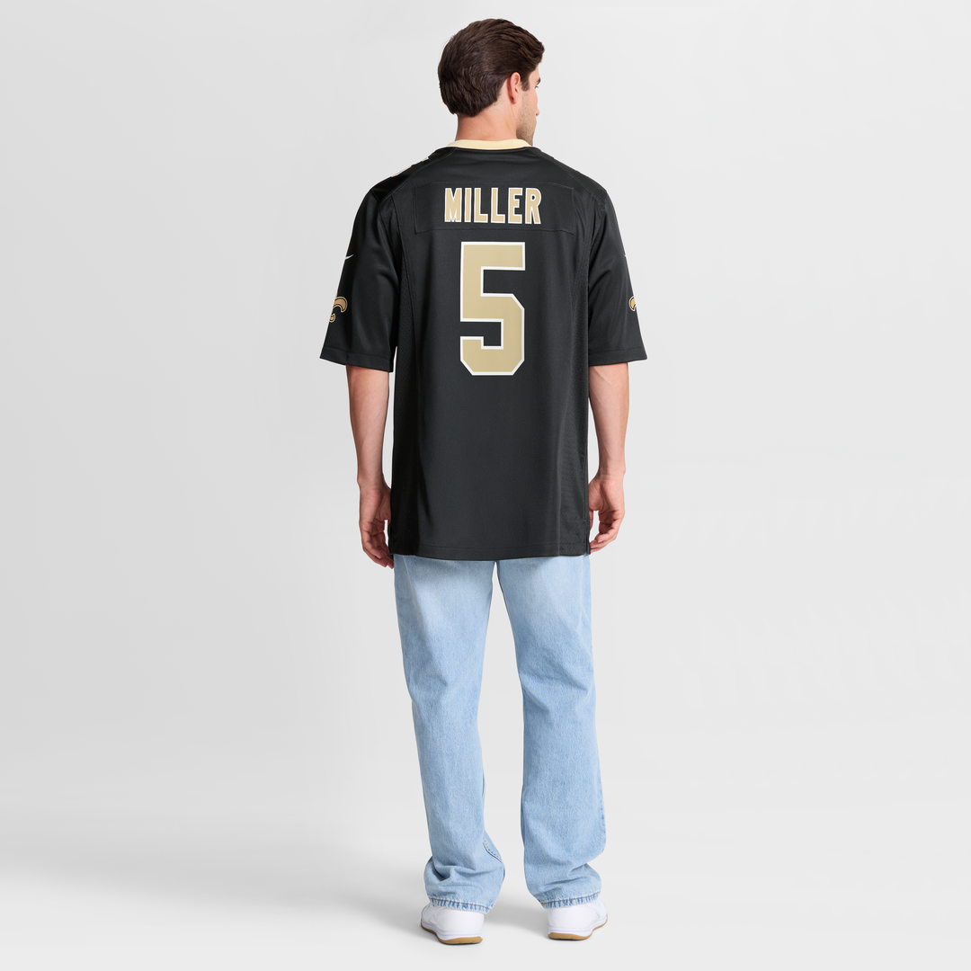 Men's Nike New Orleans Saints Kendre Miller Black Team Game NFL Jersey