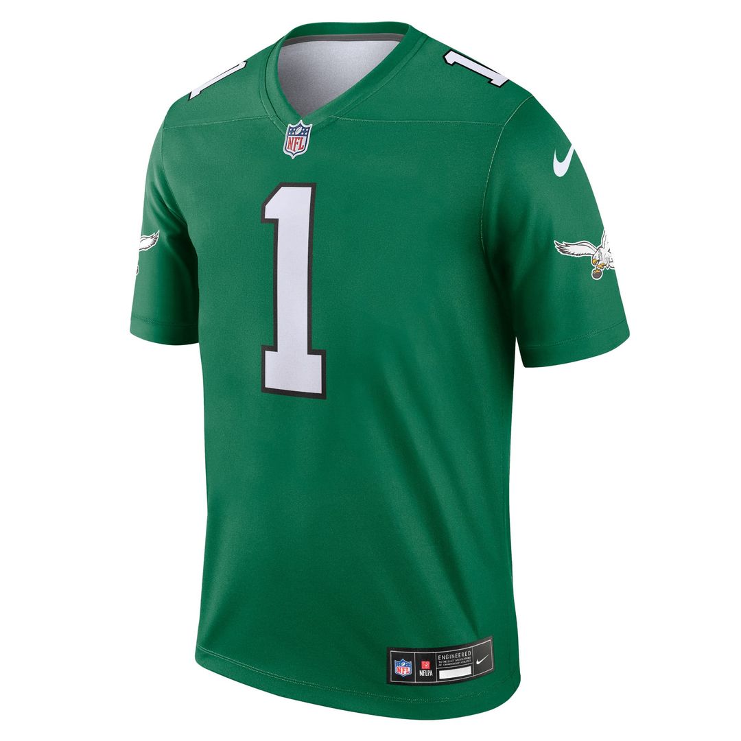Men's Nike Philadelphia Eagles Jalen Hurts Kelly Green Legend Player NFL Performance Top