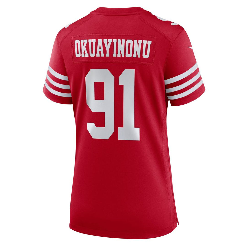 Women's Nike San Francisco 49ers Sam Okuayinonu Scarlet Team Game NFL Jersey