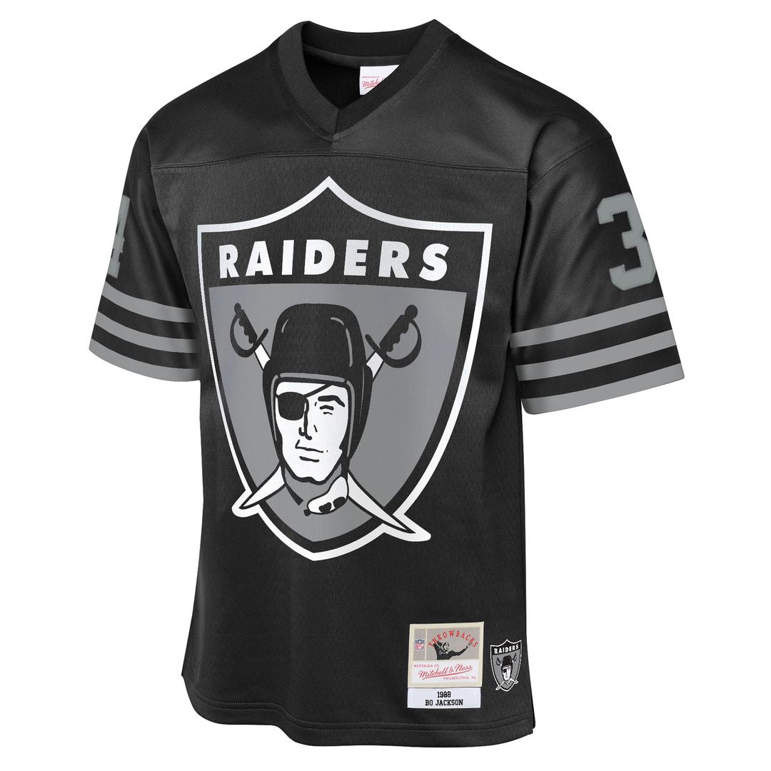 Youth Mitchell & Ness Las Vegas Raiders Bo Jackson Black 1988 Throwback Fashion NFL Jersey