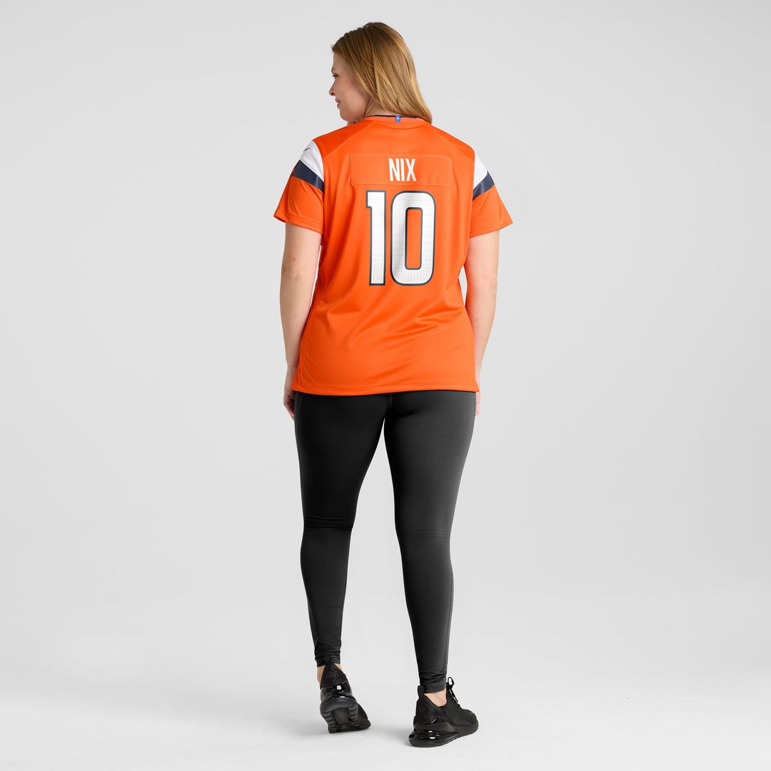 Women's Nike Denver Broncos Bo Nix Orange Game NFL Jersey