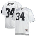 Men's Big & Tall Mitchell & Ness Las Vegas Raiders Bo Jackson White 1988 Retired Player Replica NFL Jersey