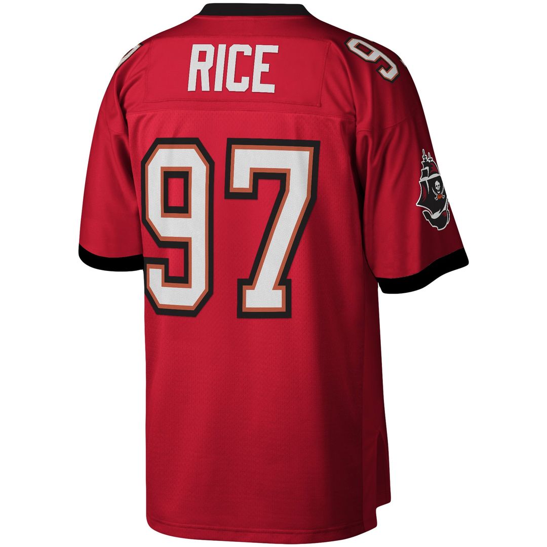 Men's Mitchell & Ness Tampa Bay Buccaneers Simeon Rice Red Legacy Replica NFL Jersey