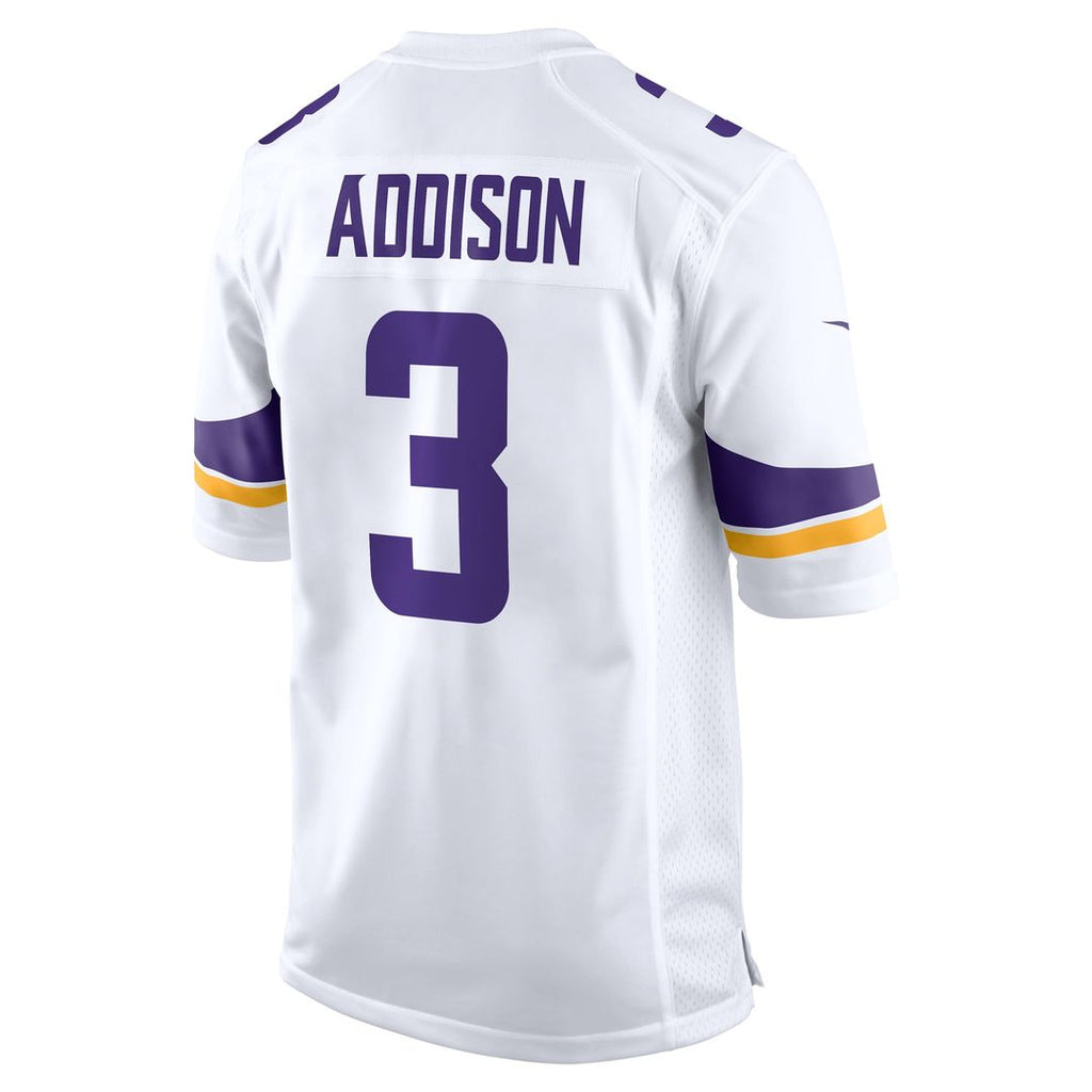 Men's Nike Minnesota Vikings Jordan Addison White Away Game NFL Jersey