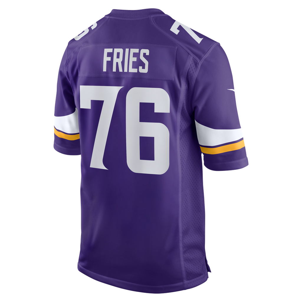 Men's Nike Minnesota Vikings Will Fries Purple Team Game NFL Jersey