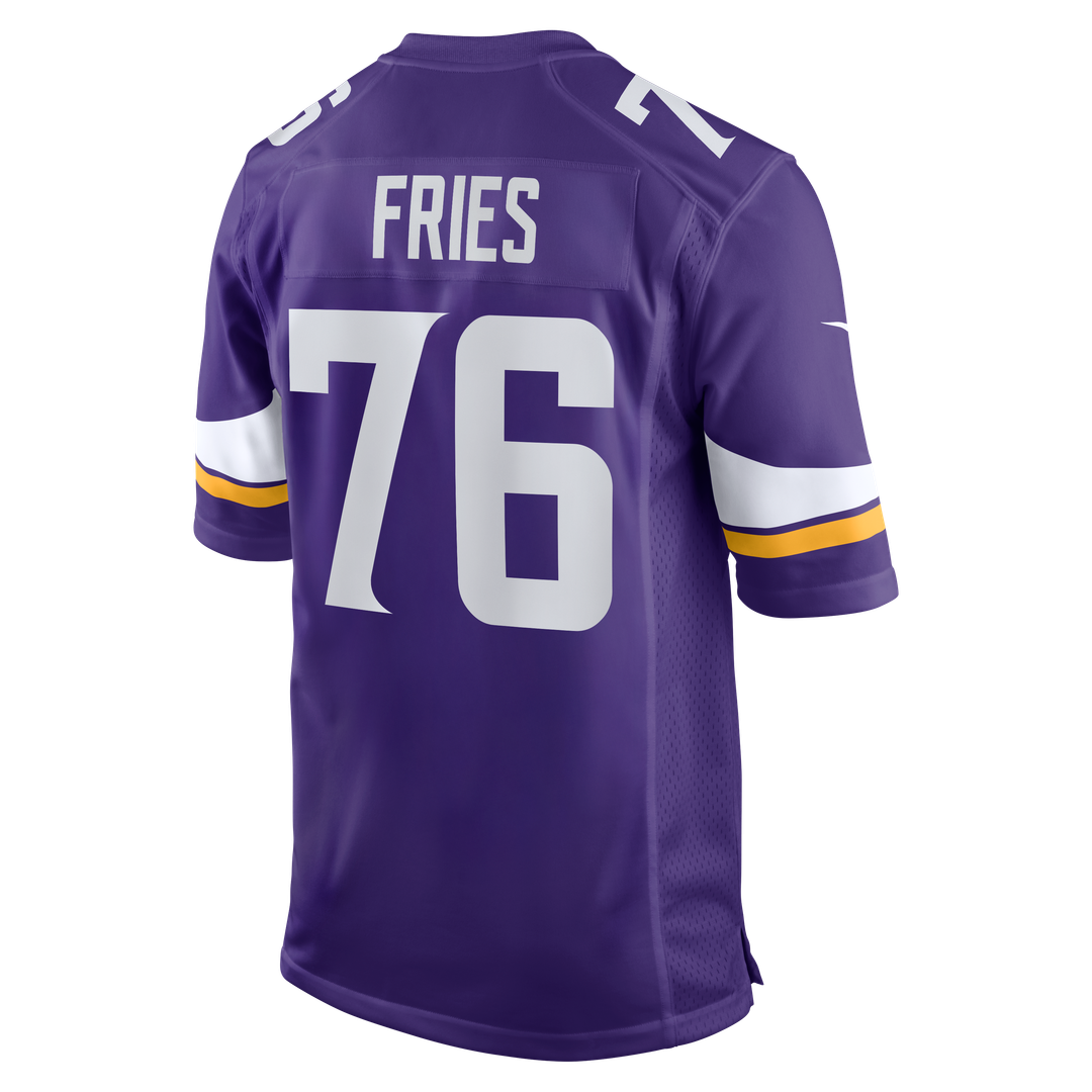 Men's Nike Minnesota Vikings Will Fries Purple Team Game NFL Jersey