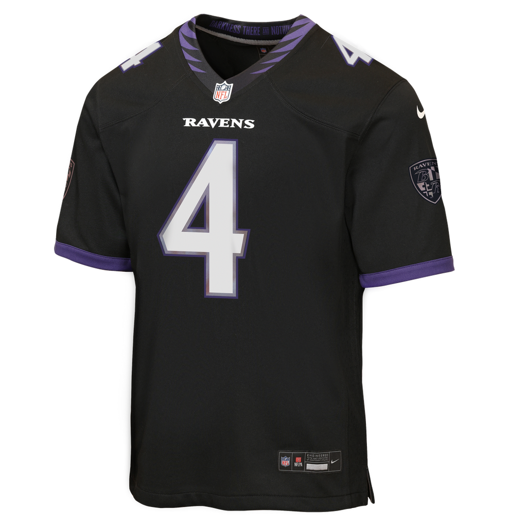 Youth Nike Baltimore Ravens Zay Flowers Black Alternate Game NFL Jersey
