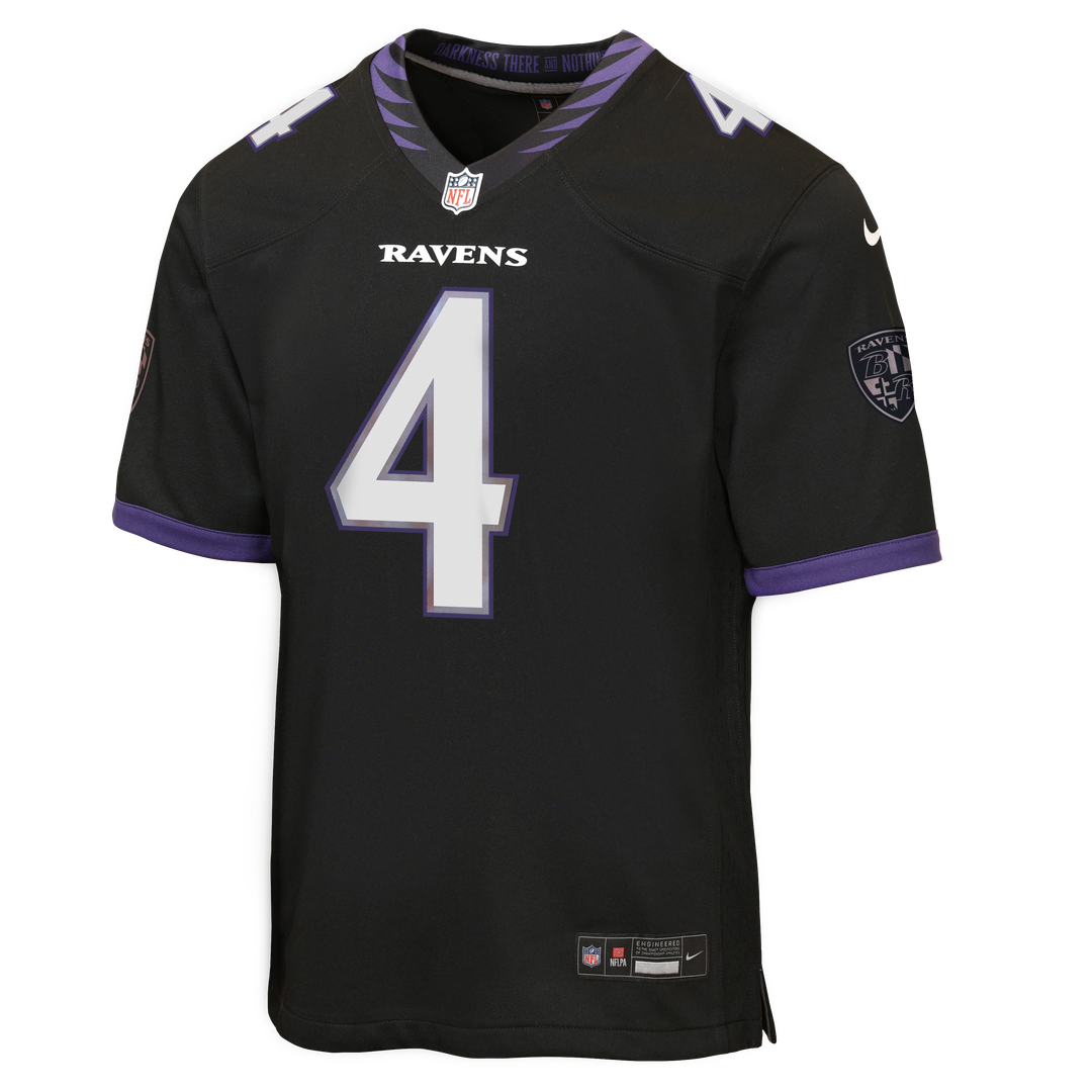 Youth Nike Baltimore Ravens Zay Flowers Black Alternate Game NFL Jersey
