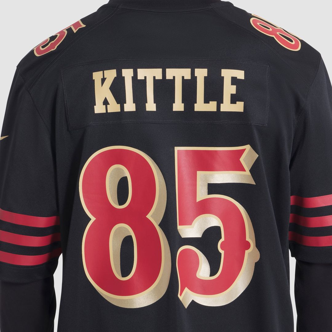 Men's Nike San Francisco 49ers George Kittle Black 2025 Rivalries Collection Game NFL Jersey