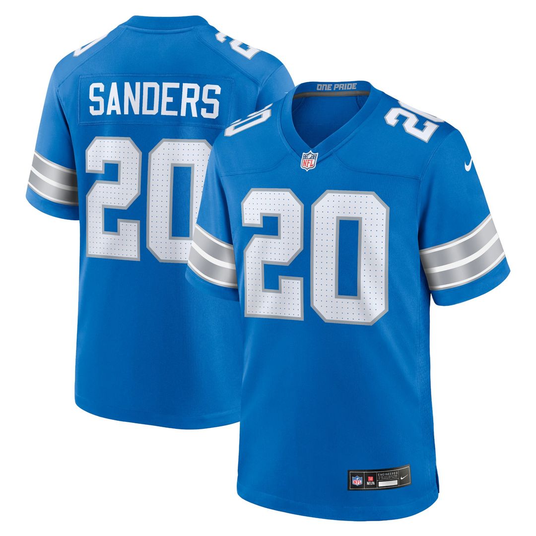Men's Nike Detroit Lions Barry Sanders Black 2nd Alternate Retired Player Game NFL Jersey