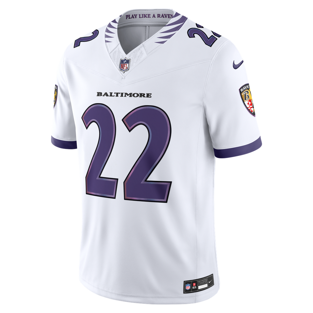 Men's Nike Baltimore Ravens Derrick Henry White Vapor F.U.S.E. Stitched Limited NFL Jersey