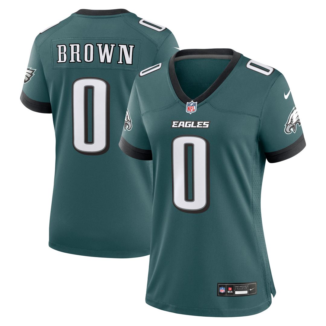Women's Nike Philadelphia Eagles Marquise Brown Midnight Green Team Game NFL Jersey