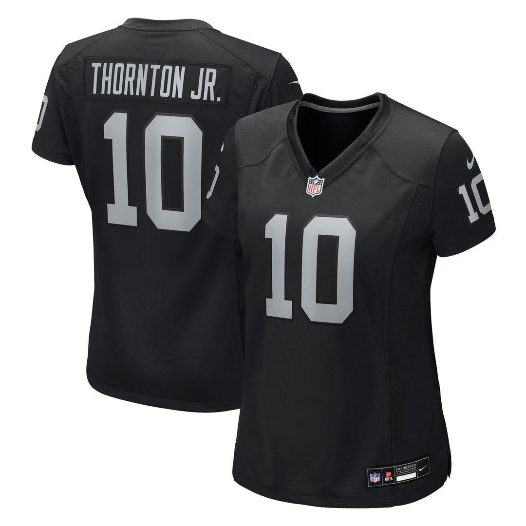 Women's Nike Las Vegas Raiders Dont'e Thornton Jr. Black Team Game NFL Jersey