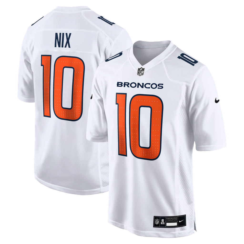 Men's Nike Denver Broncos Bo Nix White Tundra Fashion Game NFL Jersey