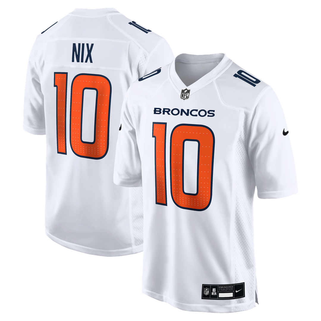 Men's Nike Denver Broncos Bo Nix White Tundra Fashion Game NFL Jersey