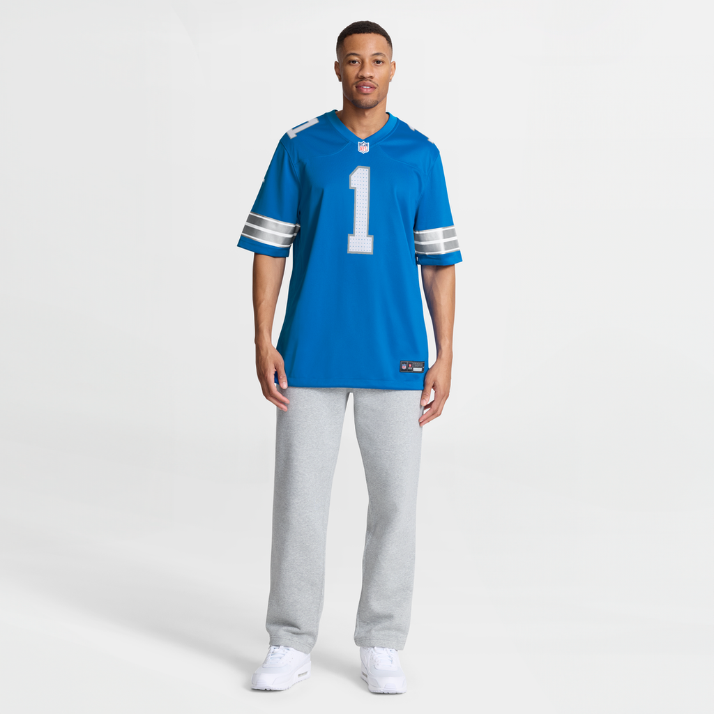 Men's Nike Detroit Lions Blake Miller Blue 2026 NFL Draft First Round Pick No. 17 Team Game NFL Jersey