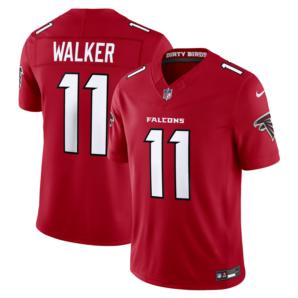 Men's Nike Atlanta Falcons Jalon Walker Red Vapor F.U.S.E. Stitched Limited NFL Jersey