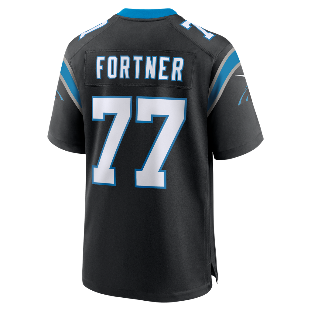 Men's Nike Carolina Panthers Luke Fortner Black Team Game NFL Jersey
