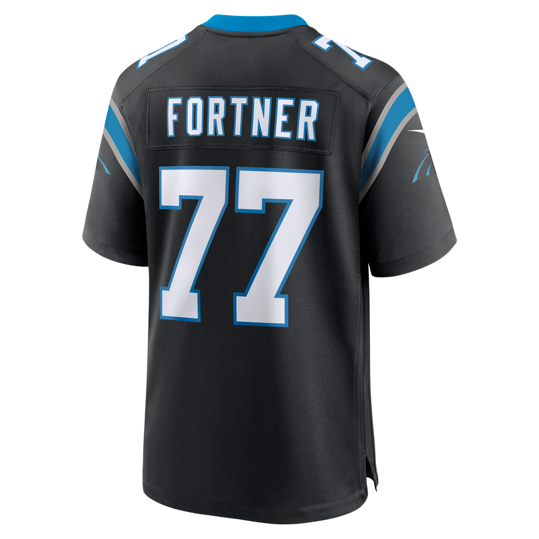 Men's Nike Carolina Panthers Luke Fortner Black Team Game NFL Jersey