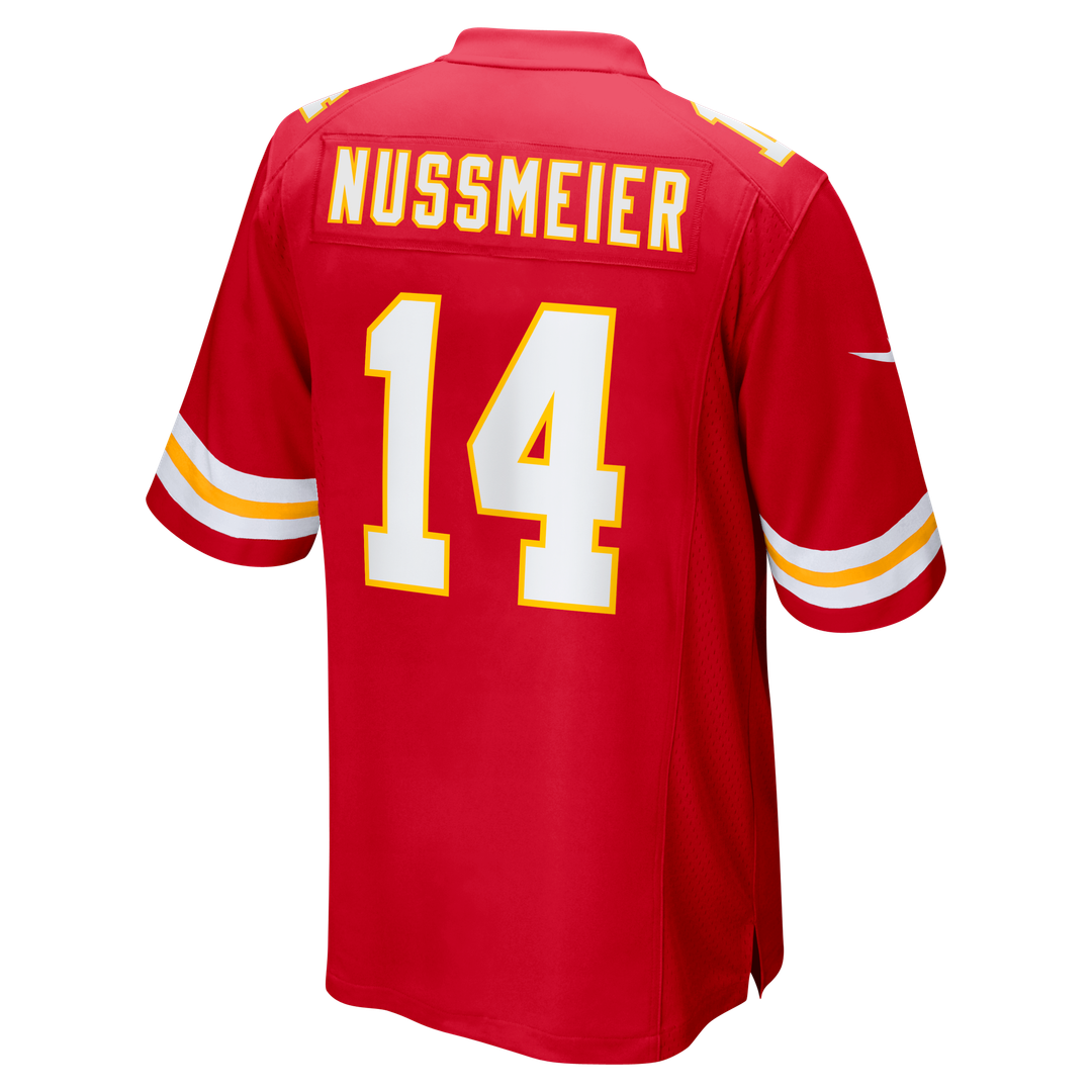 Men's Nike Kansas City Chiefs Garrett Nussmeier Red Game NFL Jersey