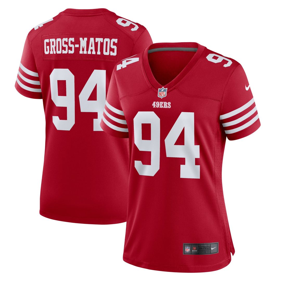 Women's Nike San Francisco 49ers Yetur Gross-Matos Scarlet Team Game NFL Jersey