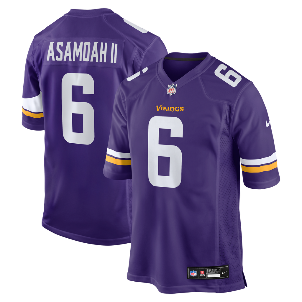 Men's Nike Minnesota Vikings Brian Asamoah II Purple Game NFL Jersey