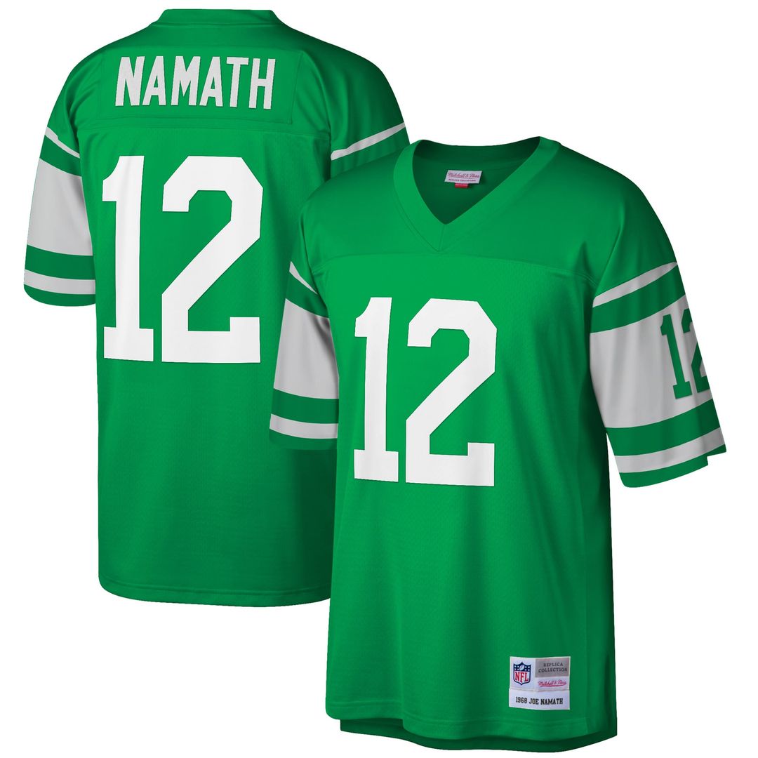 Men's Big & Tall Mitchell & Ness New York Jets Joe Namath Green 1968 Retired Player Replica NFL Jersey