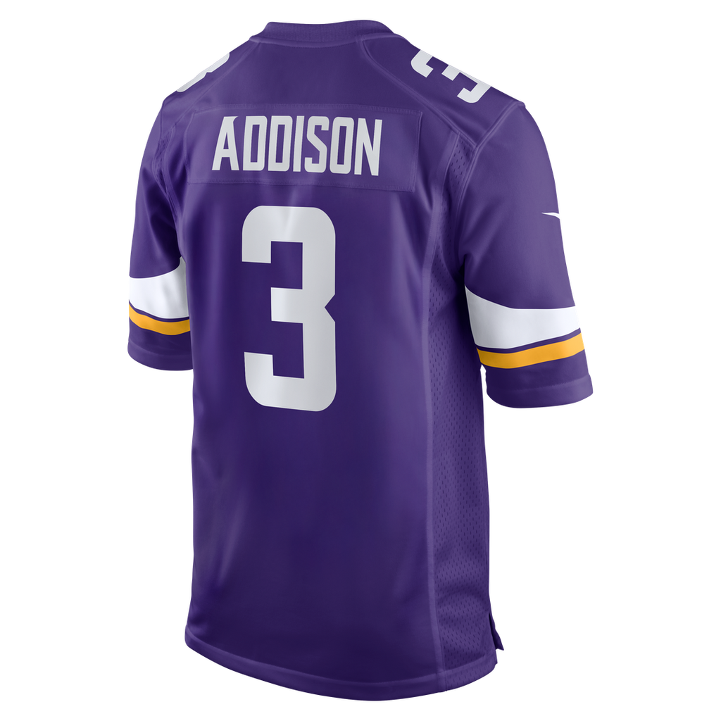 Men's Nike Minnesota Vikings Jordan Addison Purple Game NFL Jersey