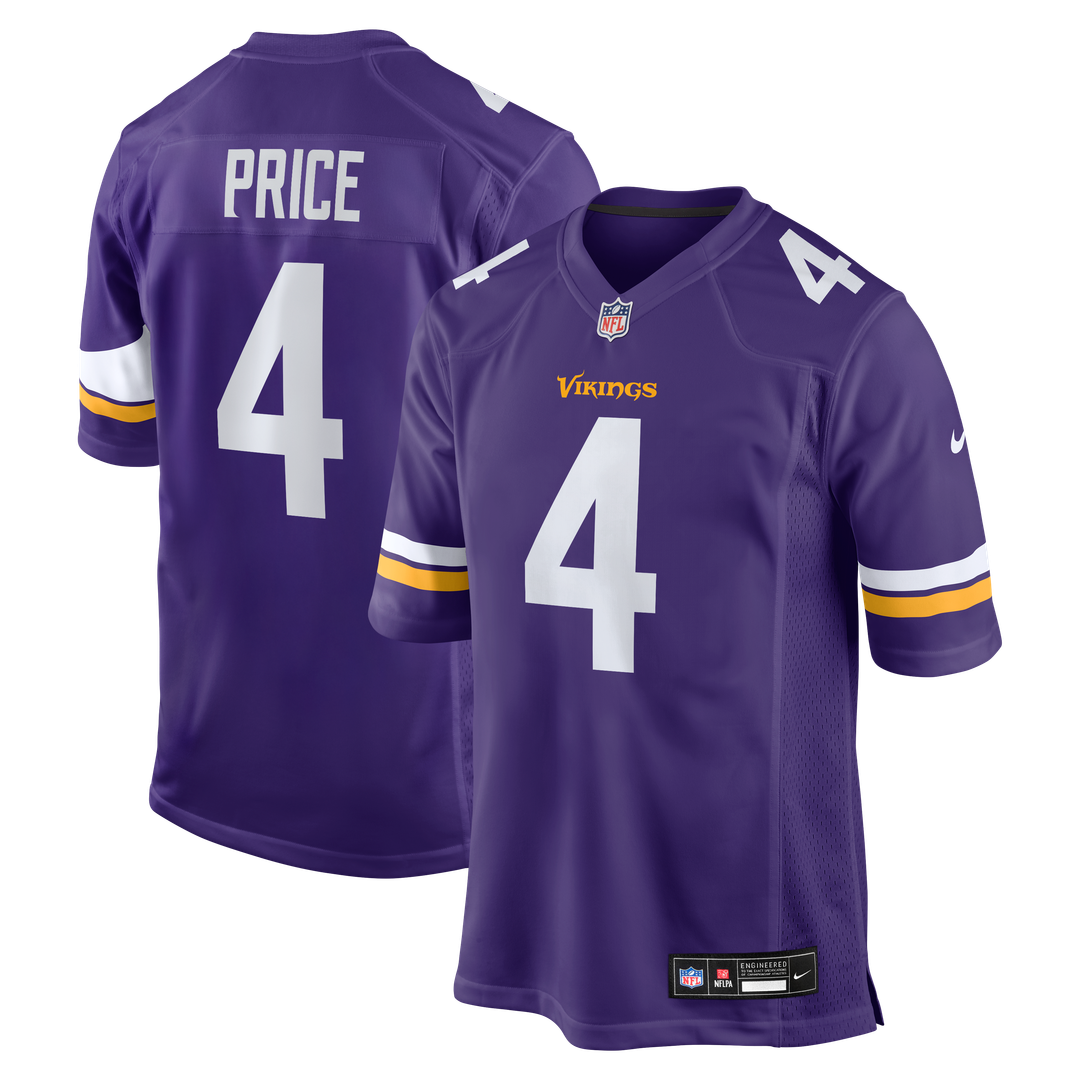 Men's Nike Minnesota Vikings Myles Price Purple Team Game NFL Jersey