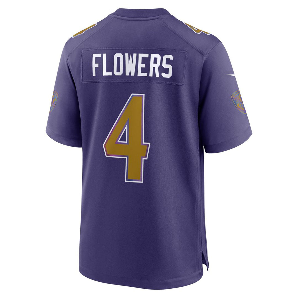 Men's Nike Baltimore Ravens Zay Flowers Purple Alternate Game NFL Jersey