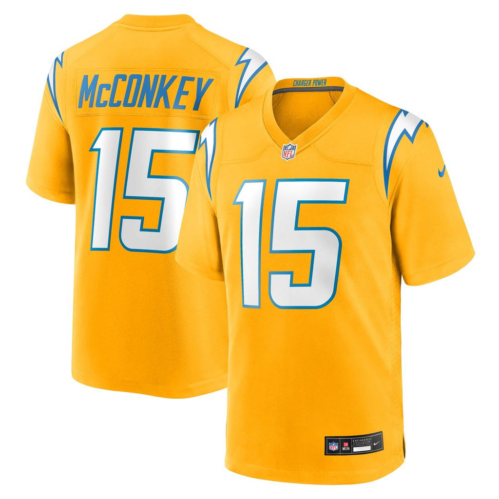 Men's Nike Los Angeles Chargers Ladd McConkey Gold Alternate Charger Power Game Player NFL Jersey