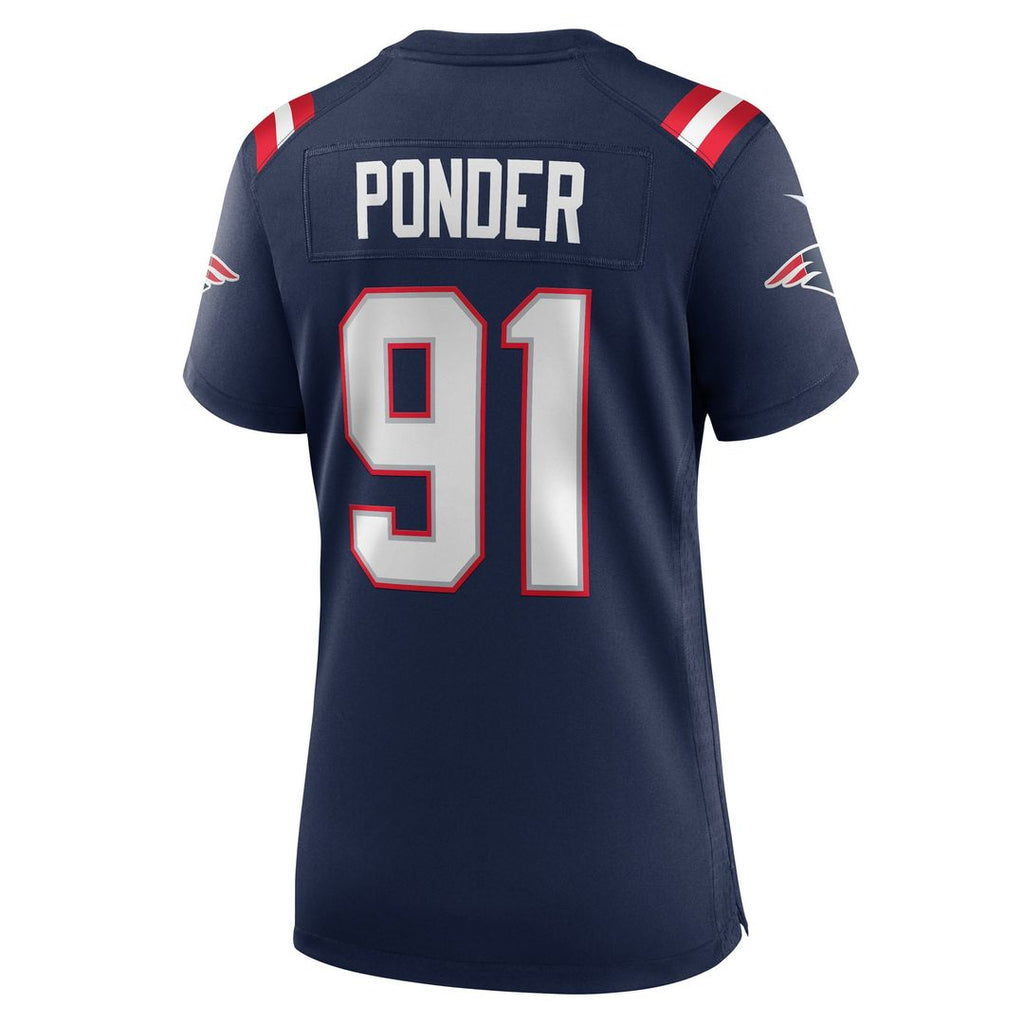 Women's Nike New England Patriots Elijah Ponder Navy Team Game NFL Jersey