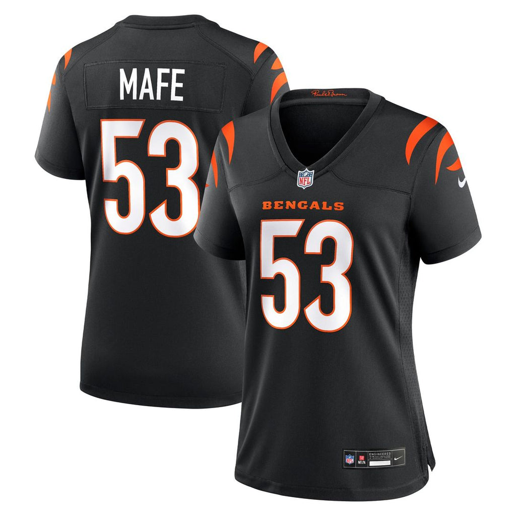 Women's Nike Cincinnati Bengals Boye Mafe Black Team Game NFL Jersey