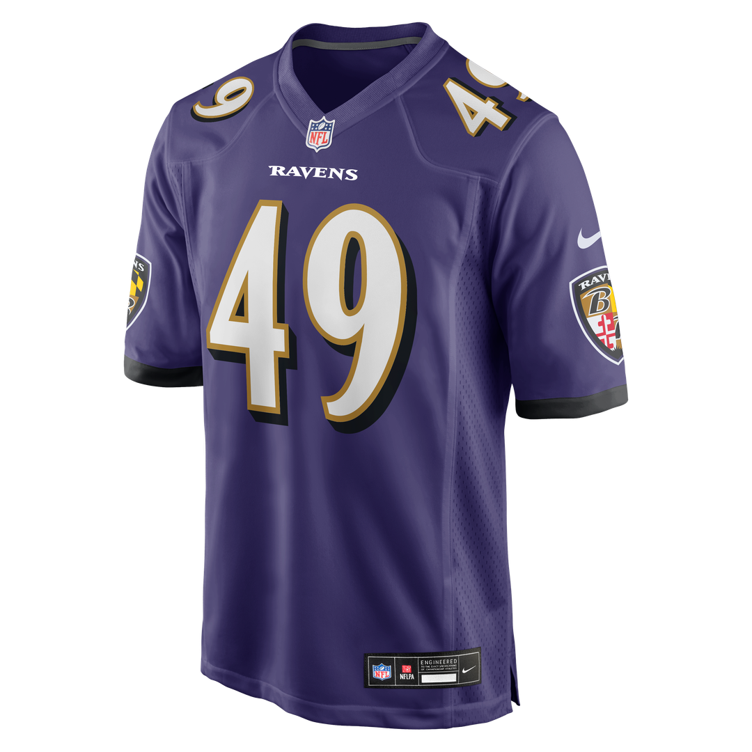 Men's Nike Baltimore Ravens Jay Higgins IV Purple Team Game NFL Jersey