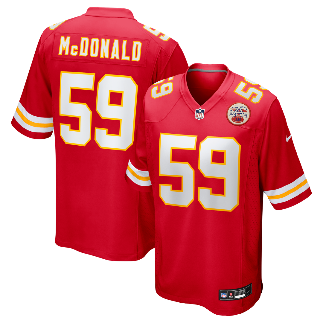 Men's Nike Kansas City Chiefs Cooper McDonald Red Team Game NFL Jersey