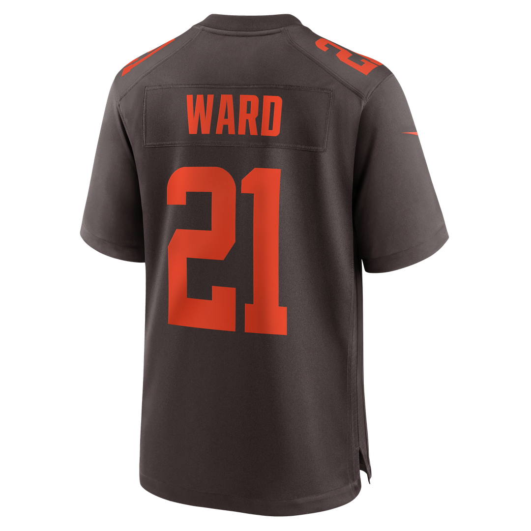 Men's Nike Cleveland Browns Denzel Ward Brown Alpha Dawg Game NFL Jersey