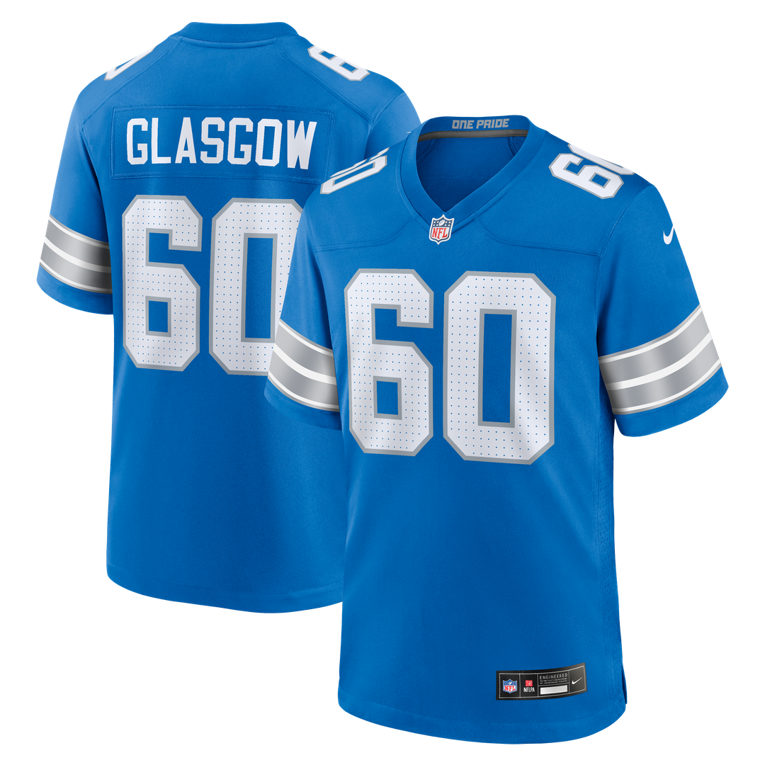 Men's Nike Detroit Lions Graham Glasgow Blue Team Game NFL Jersey