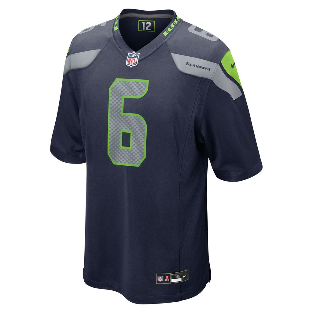 Men's Nike Seattle Seahawks Jalen Milroe College Navy 2025 NFL Draft Game NFL Jersey