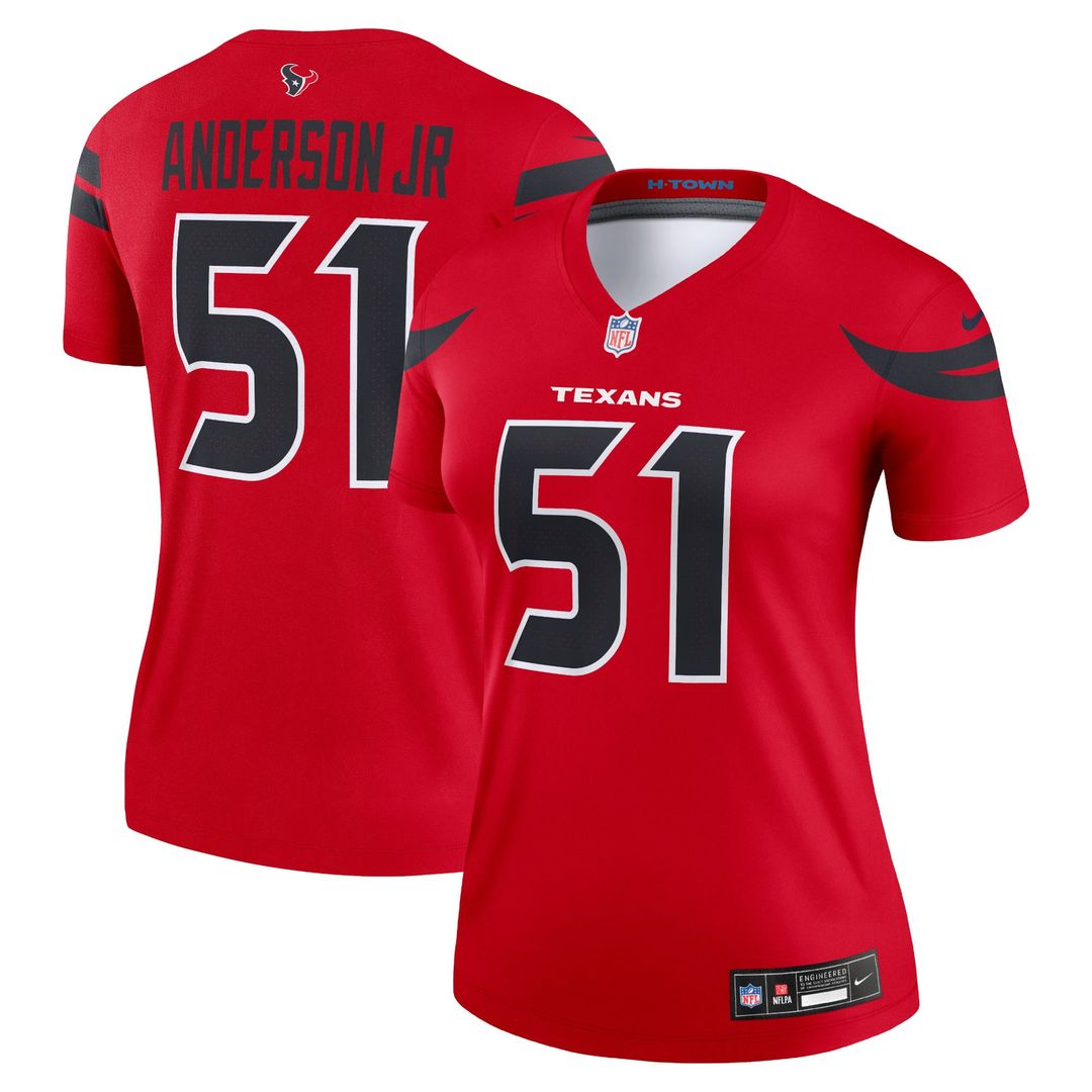Women's Nike Houston Texans Will Anderson Jr. Red Alternate Legend Player NFL Performance Top