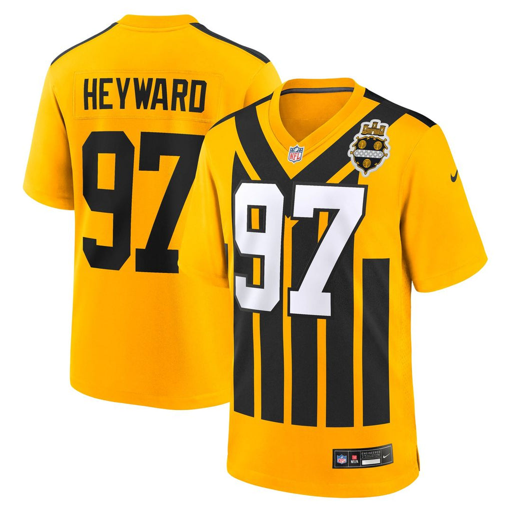 Men's Nike Pittsburgh Steelers Cameron Heyward Gold Alternate 1933 Throwback Game NFL Jersey