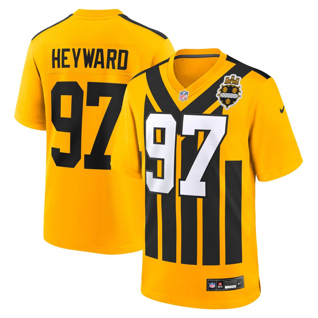Men's Nike Pittsburgh Steelers Cameron Heyward Gold Alternate 1933 Throwback Game NFL Jersey