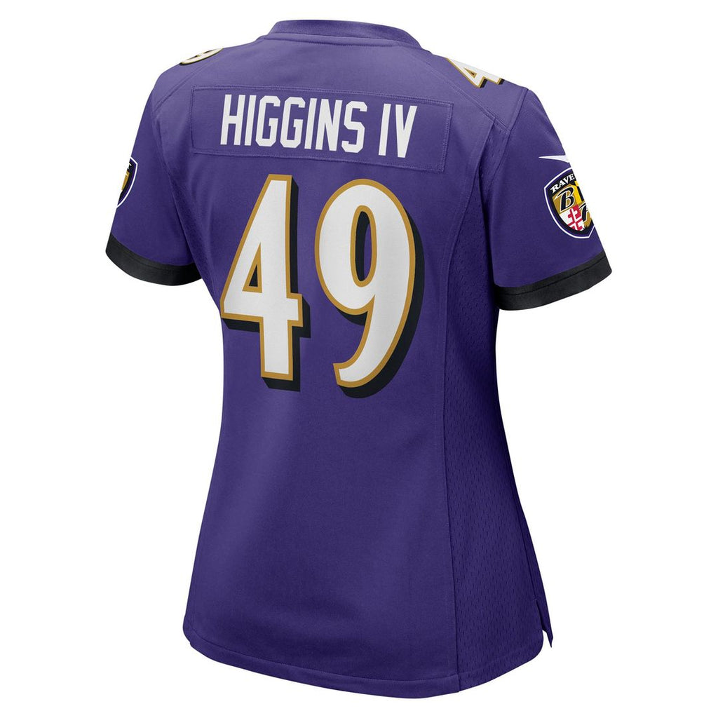 Women's Nike Baltimore Ravens Jay Higgins IV Purple Team Game NFL Jersey
