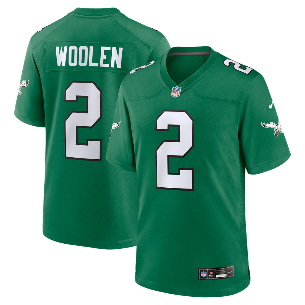 Men's Nike Philadelphia Eagles Tariq Woolen Kelly Green Alternate Game NFL Jersey